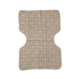 Cotton Muslin Burp Cloth - Taupe Cross