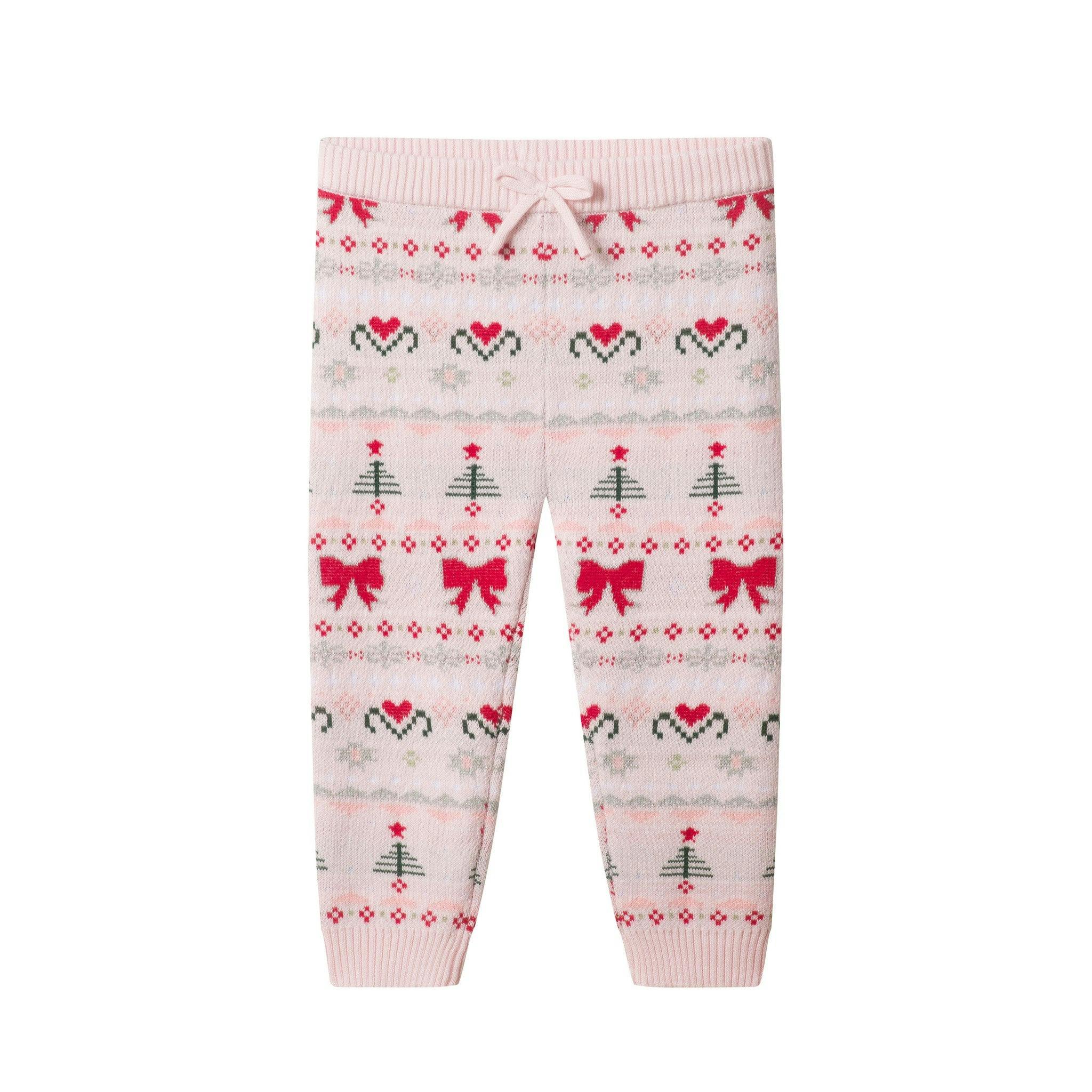 Infant (9-24M) Girls 3-Piece Sweater Set | Festive Bows & Hearts