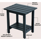 Kellie 16.1" Cottage Classic Slatted Solid Acacia Wood Indoor/Outdoor Shower Bench with Shelf