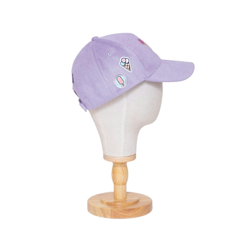 Corduroy Baseball Hat – Ice Cream Applique & Patches