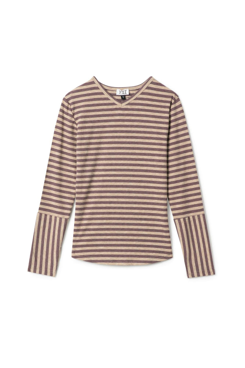 Stripped Vneck Top
