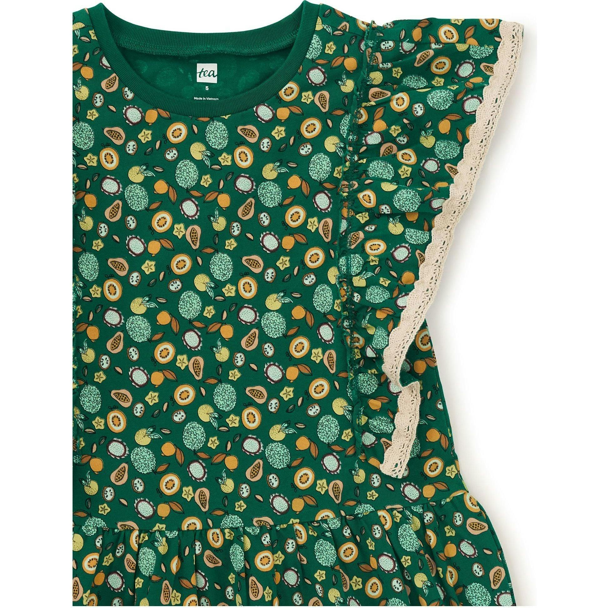 Crochet Trim Ruffle Dress 2.0, Green