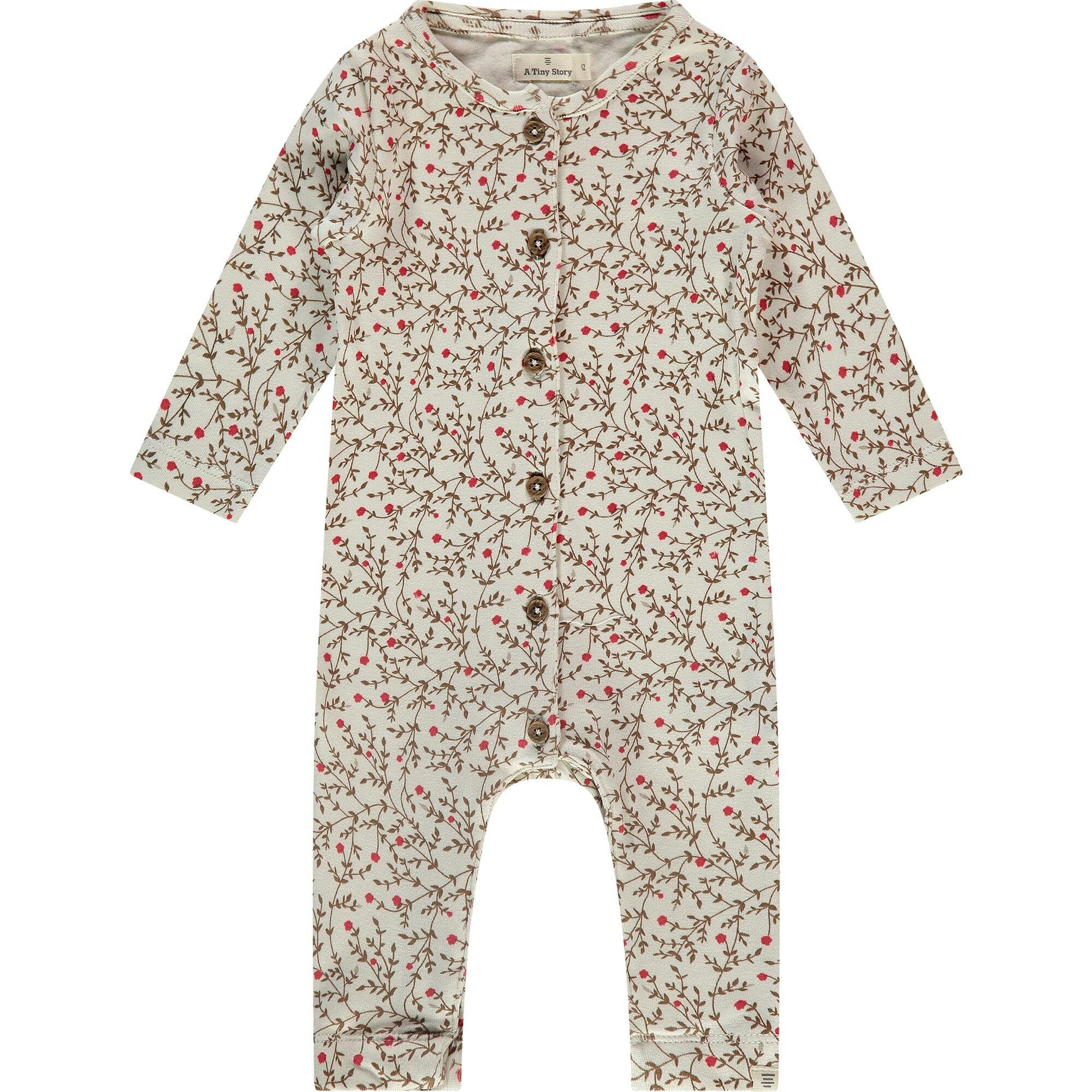 Vines Floral Print Long Sleeve Romper