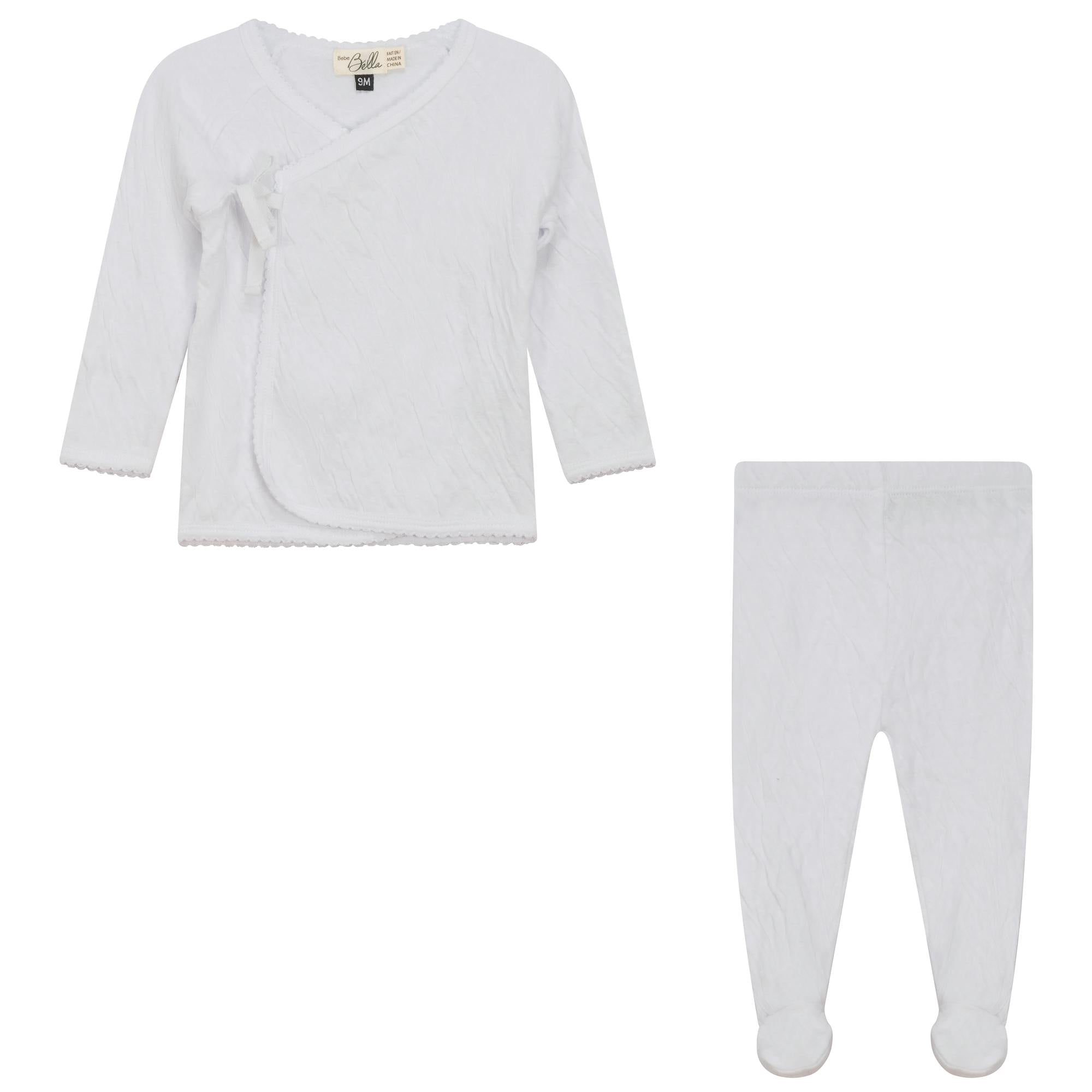 Crinkled Jersey Wrap 2Pc Set Blue