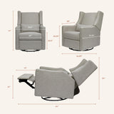 Kiwi Electronic Recliner and Swivel Glider with USB port in Performance Grey Eco-Weave