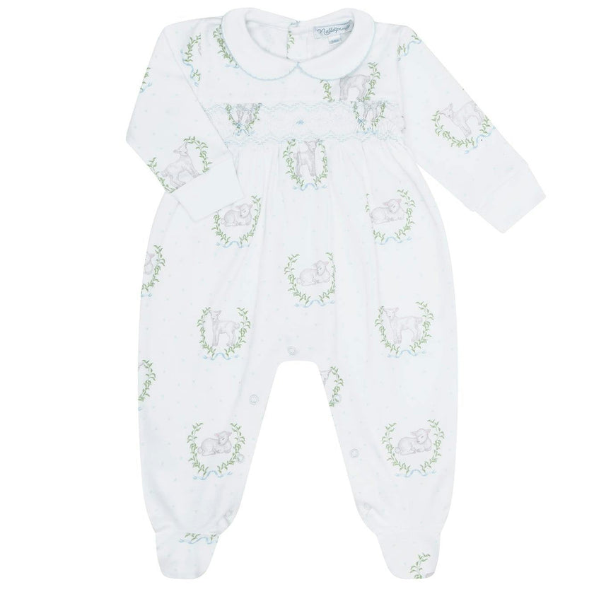 Print Smocked Footie