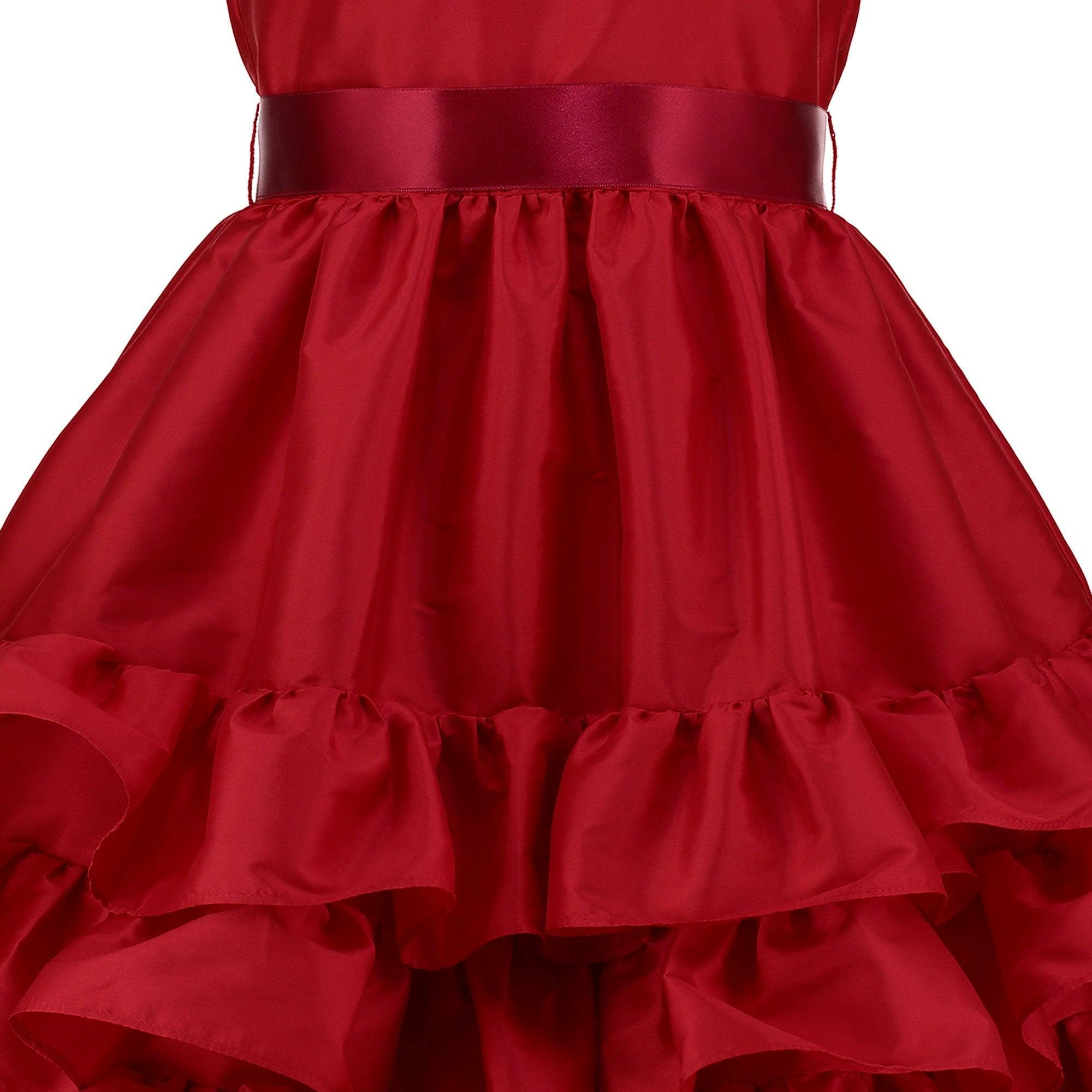 Bella Frill Satin Girls Party Dress