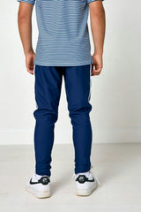 navy retro warm-up jogger
