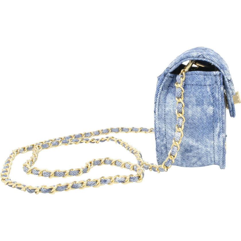 Tie-Dye Quilted Denim Handbag