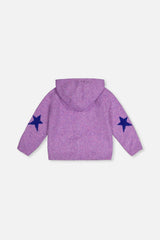 Hooded Knitted Cardigan Violet