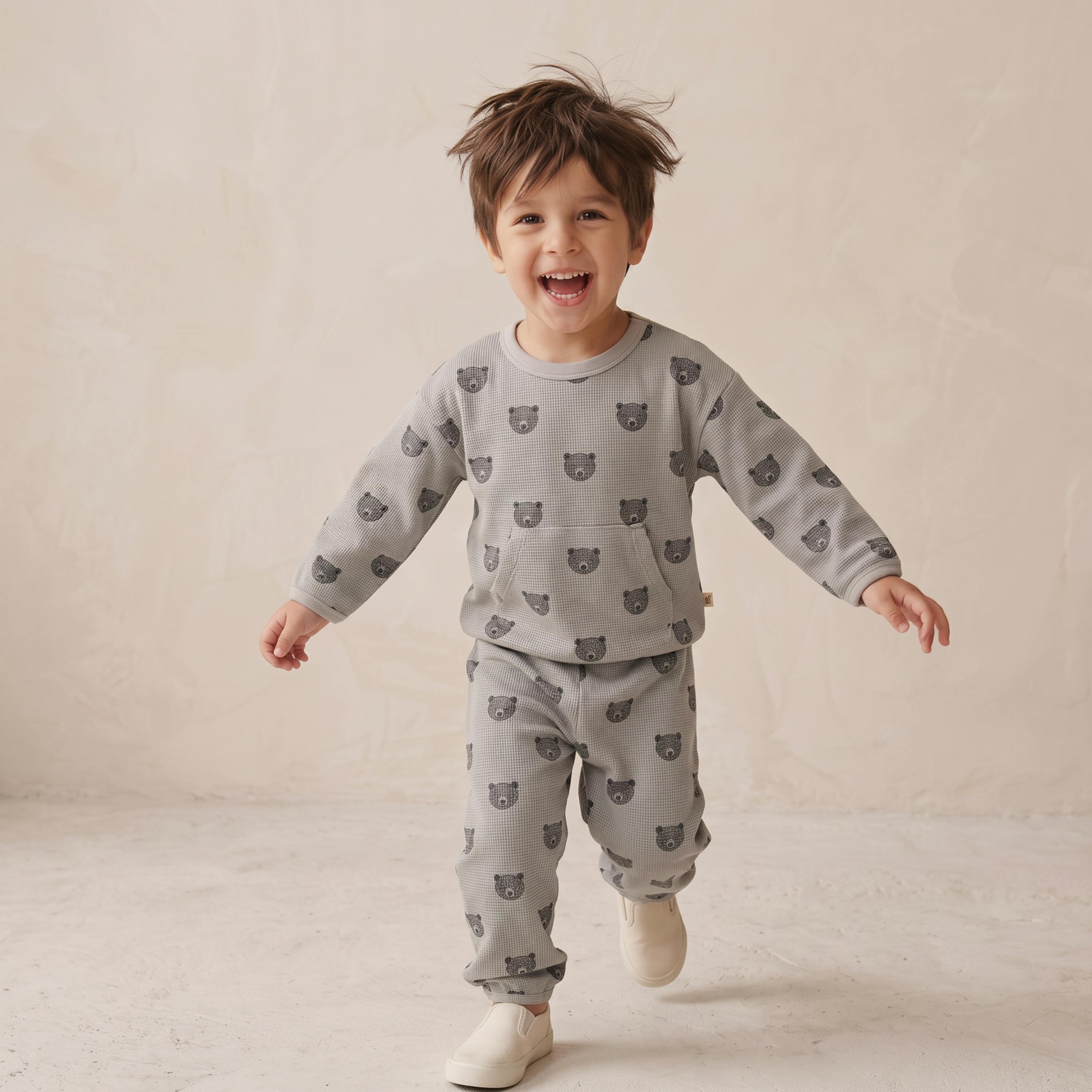 Organic Tee & Pant Slouch Set - Woodland Bear