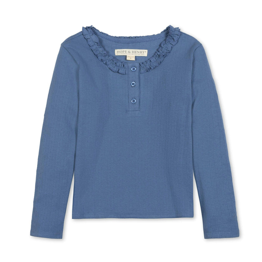 Organic Ruffle Neck Knit Top