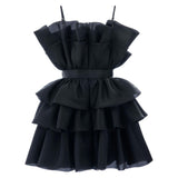 Black Noella Ruffle Bow Dress