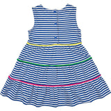 Stripe Knit Dress With Pom Poms & Flowers