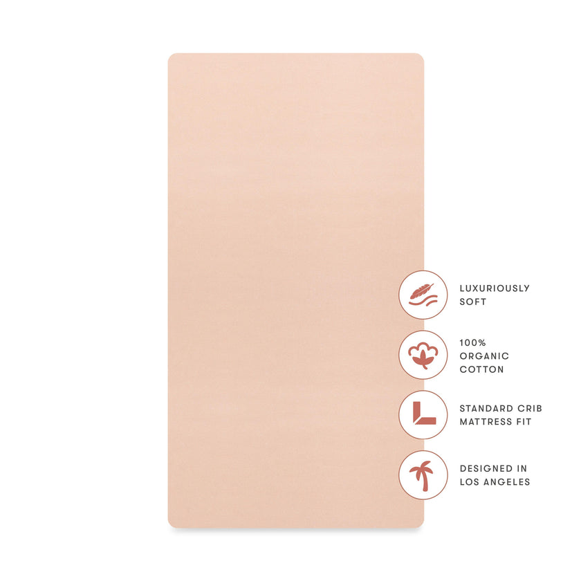 Crib Sheet in GOTS Certified Organic Brushed Cotton in Dusty Rose
