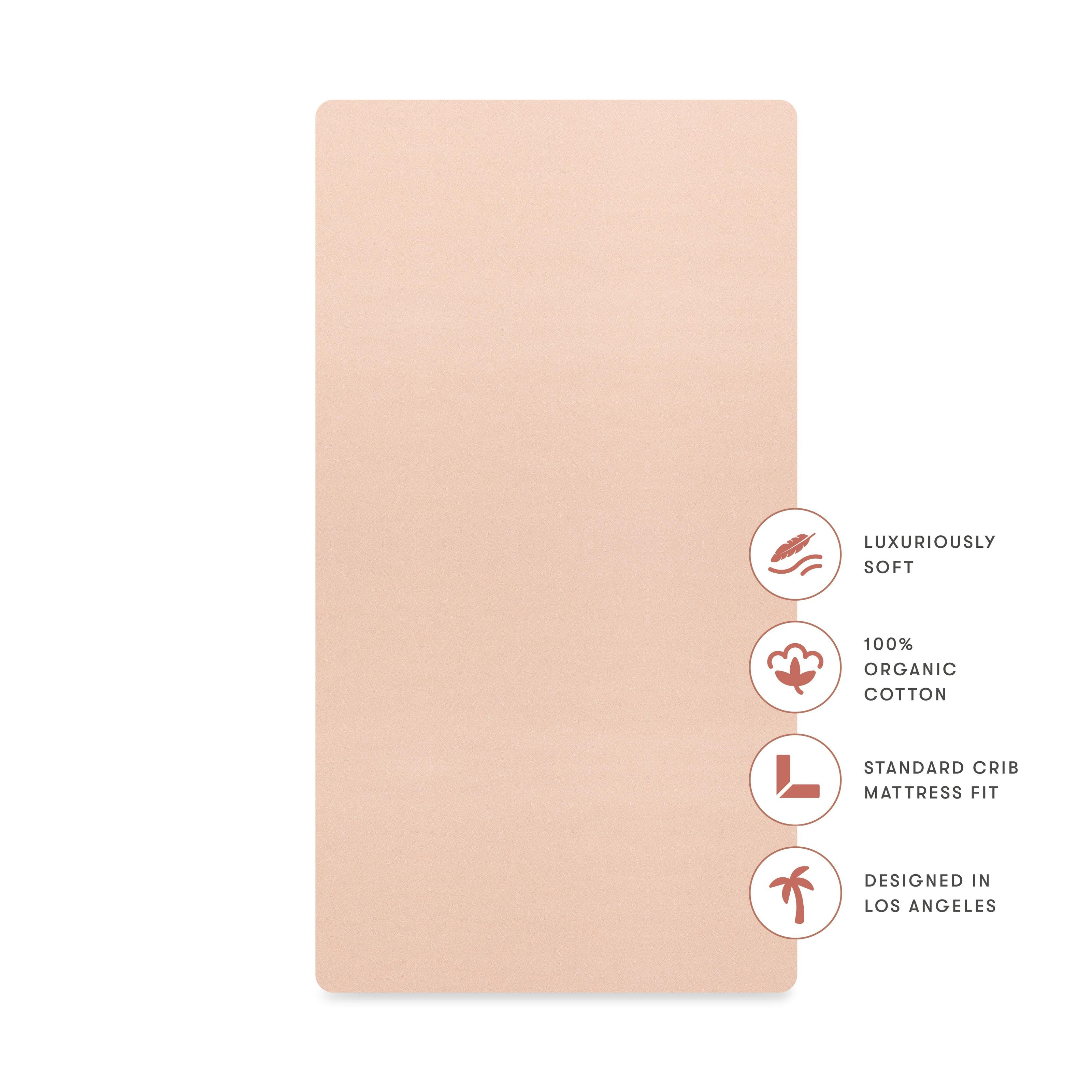 Crib Sheet in GOTS Certified Organic Brushed Cotton in Dusty Rose