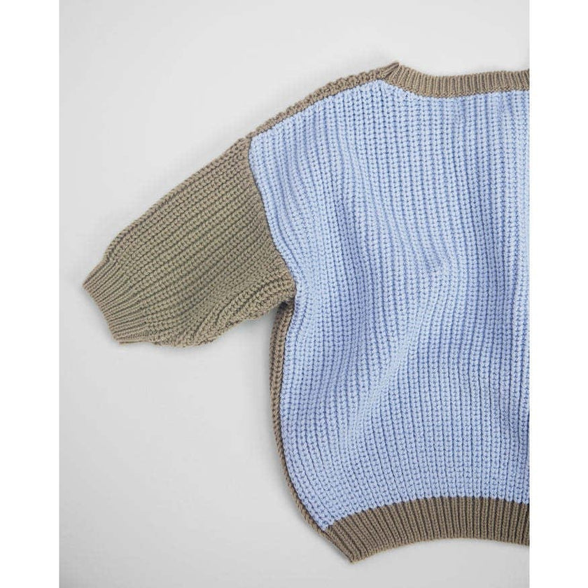 Chunky Ribbed Knit Round Neck Long Sleeve Wide Boxy Fit Sweater