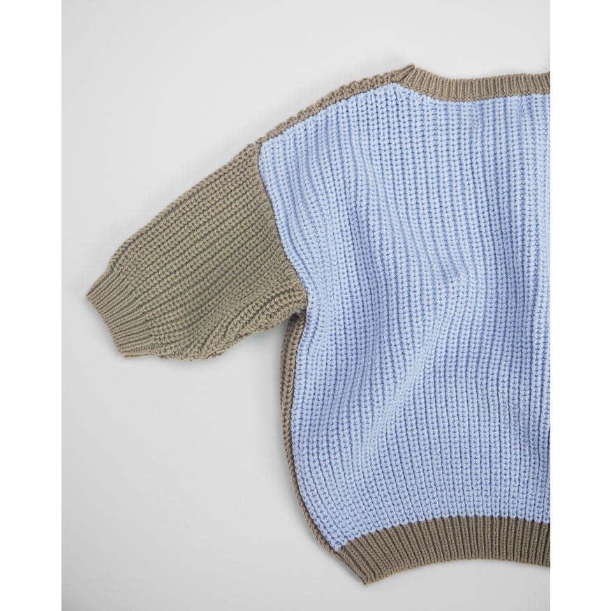 Chunky Ribbed Knit Round Neck Long Sleeve Wide Boxy Fit Sweater