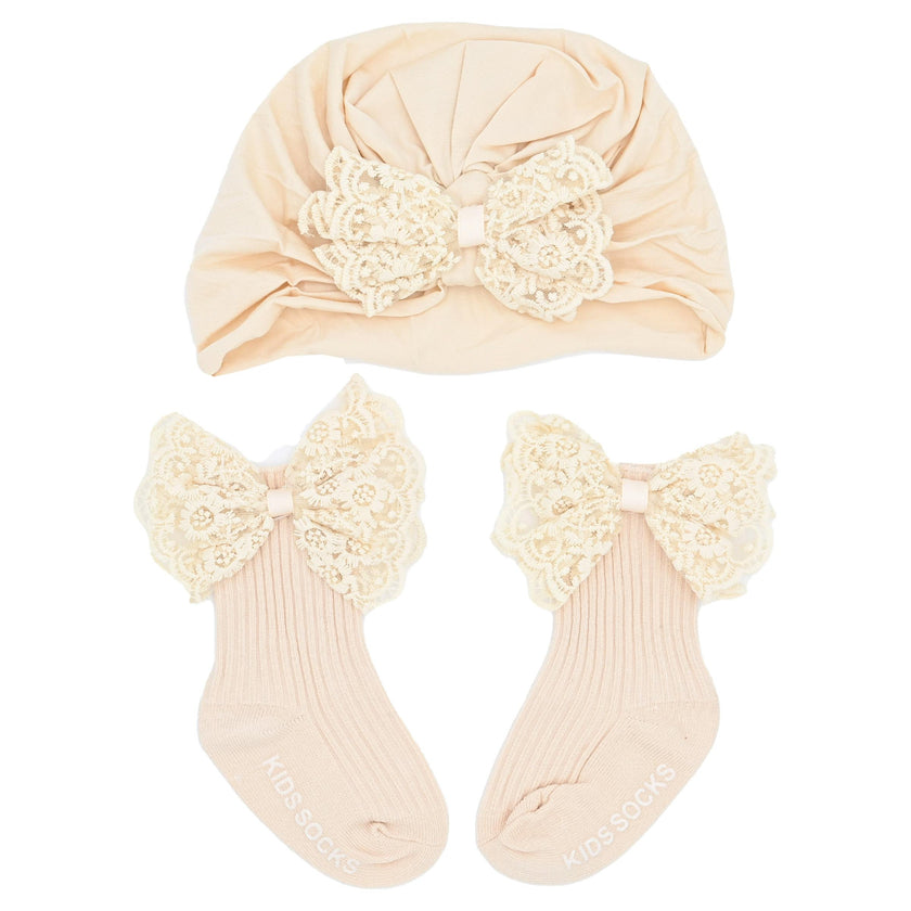 Beige Lace Bow Gift Set