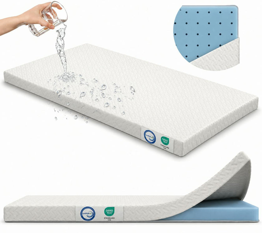 2” Crib Mattress Topper Memory Foam – Waterproof & Breathable Soft Cover