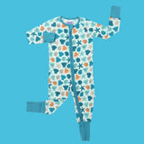 Blue Seaside Zipper Romper