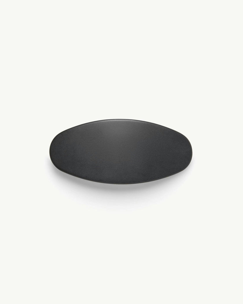 Jumbo Oval Barrette in Black Matte