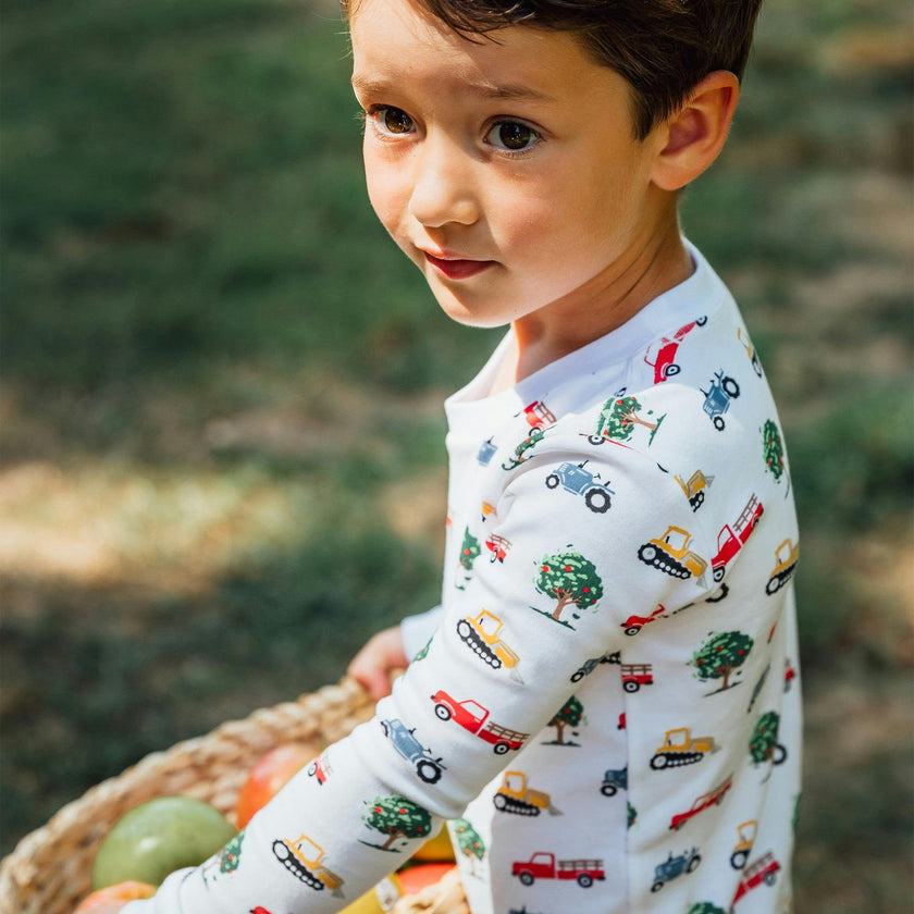 The Organic Long Sleeve Pajama Set [Farm Trucks]