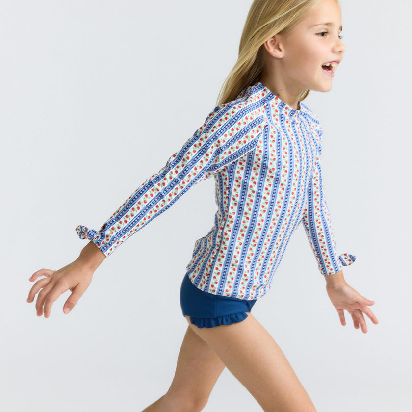 girls strawberry patch rashguard set