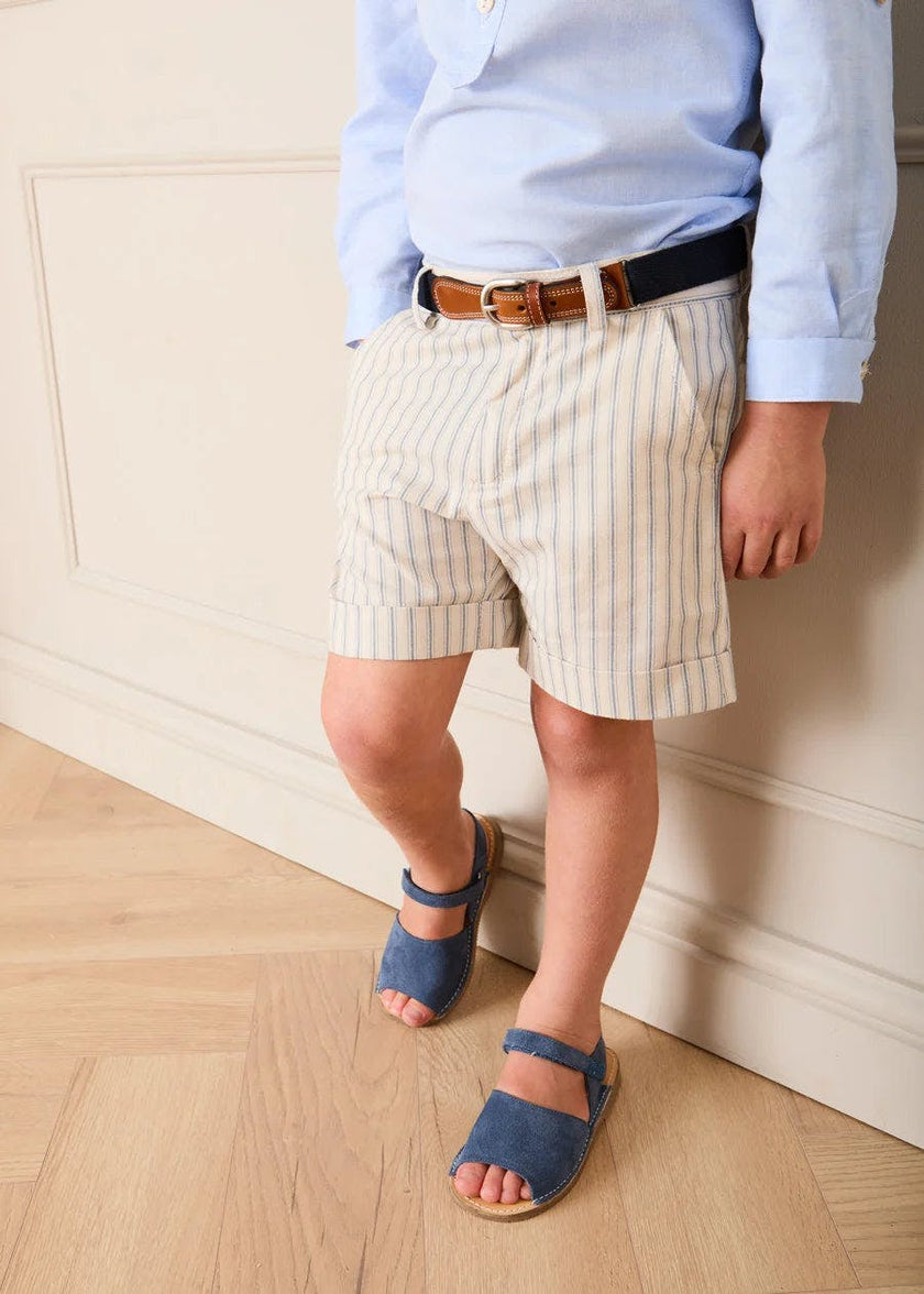 Percy Stripe Tailored Shorts in Blue (4- 10yrs)