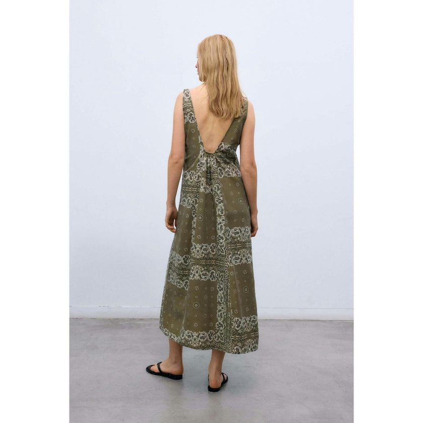 Waterlily Woman Dress Bandana Print