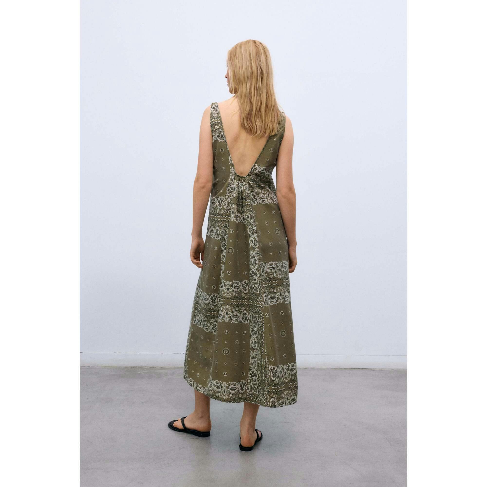 Waterlily Woman Dress Bandana Print