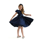 Navy Barrymore Teacup Button Dress