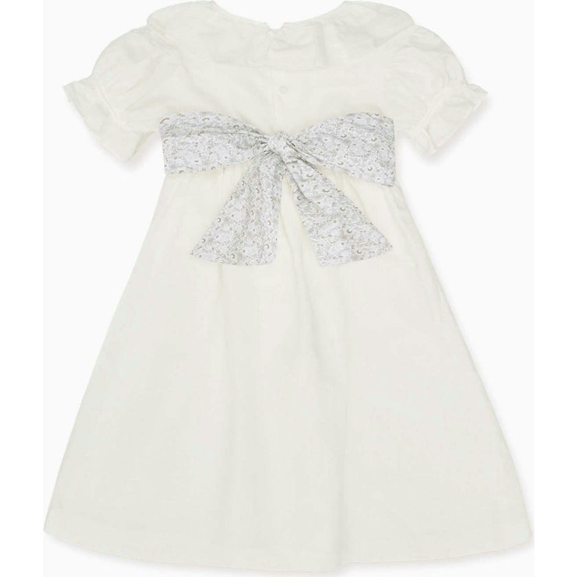 White Vega Floral Long Ceremony Girl Dress