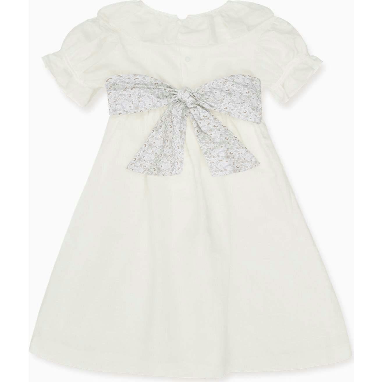 White Vega Floral Long Ceremony Girl Dress