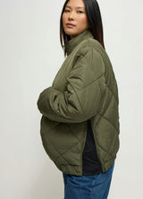 Expandable Raglan Sleeve Maternity Puffer Jacket