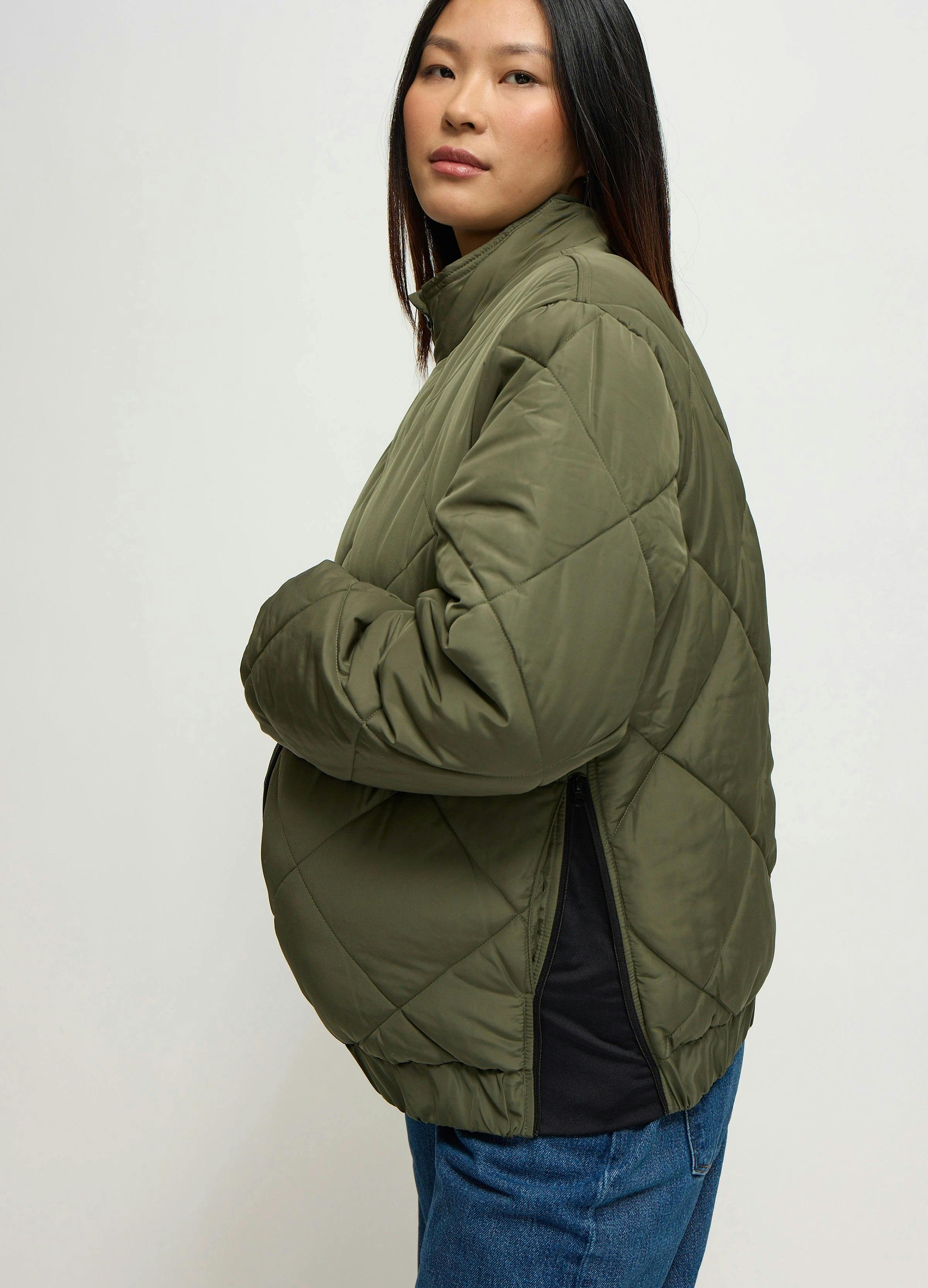 Expandable Raglan Sleeve Maternity Puffer Jacket