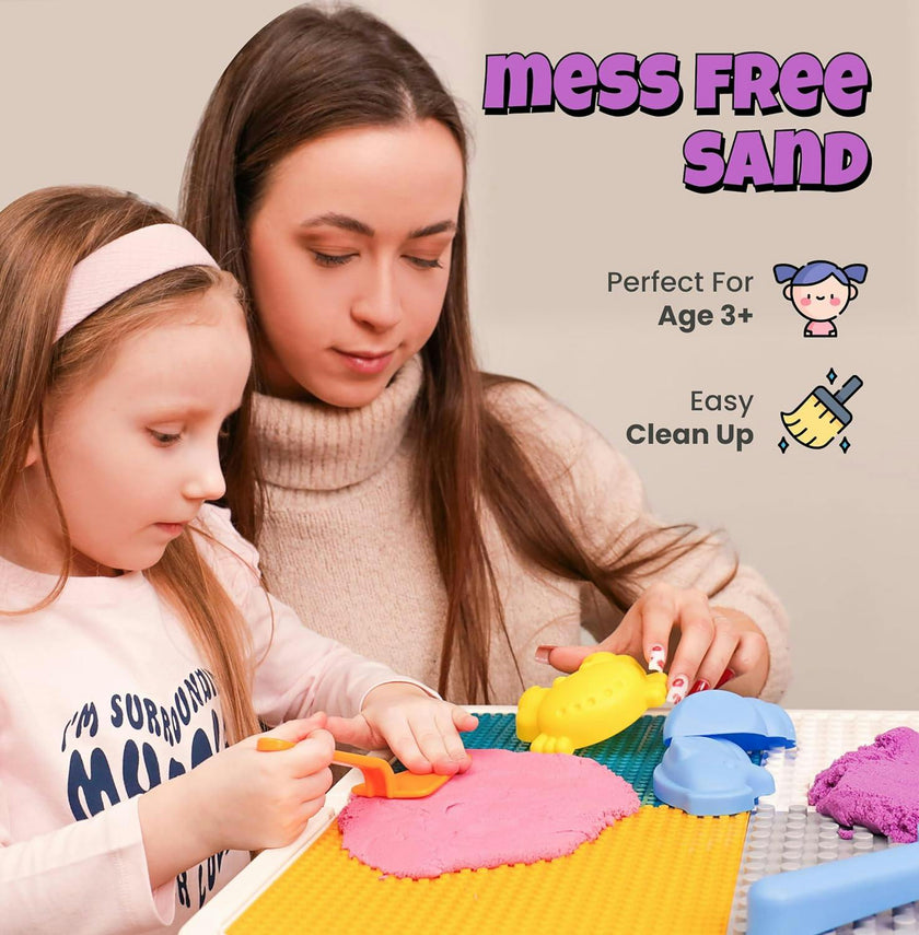 Play Sand Craft Kit Set for Boys & Girls 36p Sensory Bin No Mess Kids Toy