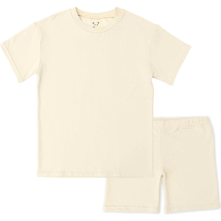 Oat Bamboo Blend Kid's Oversized Tee & Biker Short Set