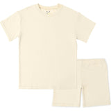 Oat Bamboo Blend Kid's Oversized Tee & Biker Short Set
