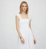 The Stella Nap Dress - White Shadow Stripe