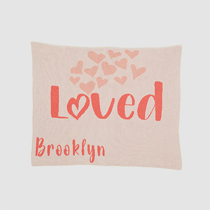 Custom Personalized Baby Sustainable Knit Throw Blanket - Loved Personalized Blanket