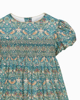 Smocked Party Dress in Strawberry Thief