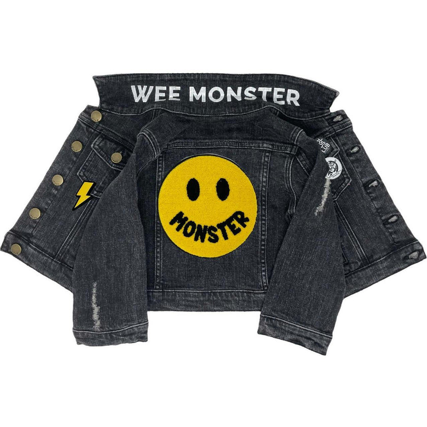 MONSTER Black Denim Jacket - Unisex for Boys and Girls