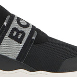 Black Logo Strap Slip-On Sneakers