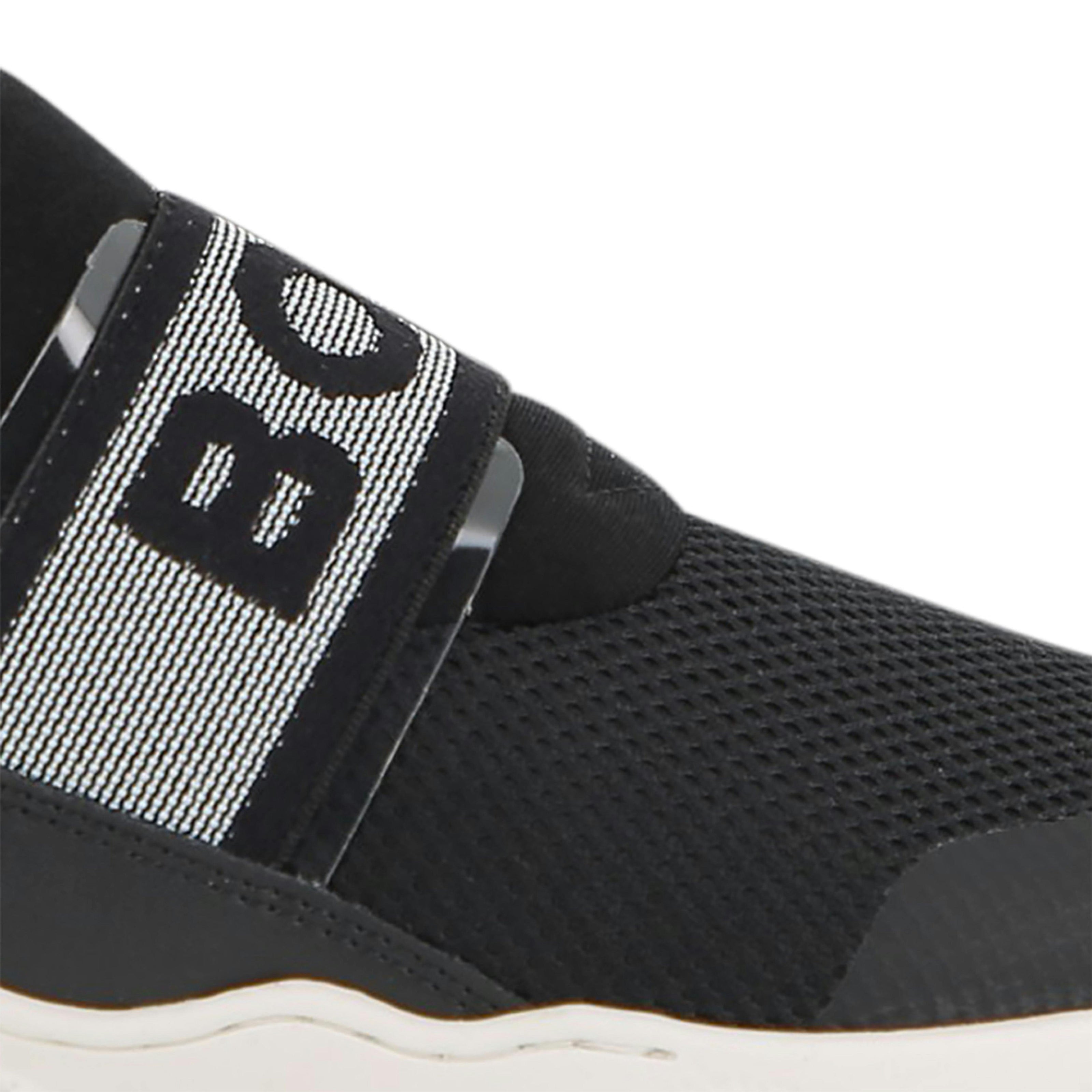 Black Logo Strap Slip-On Sneakers