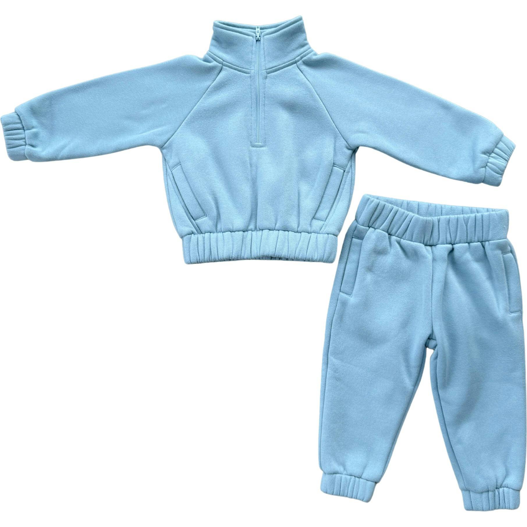 Fleece Zip Set Heather Gray
