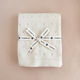 Pique Blanket and Bear Lovey Gift Set - Cream