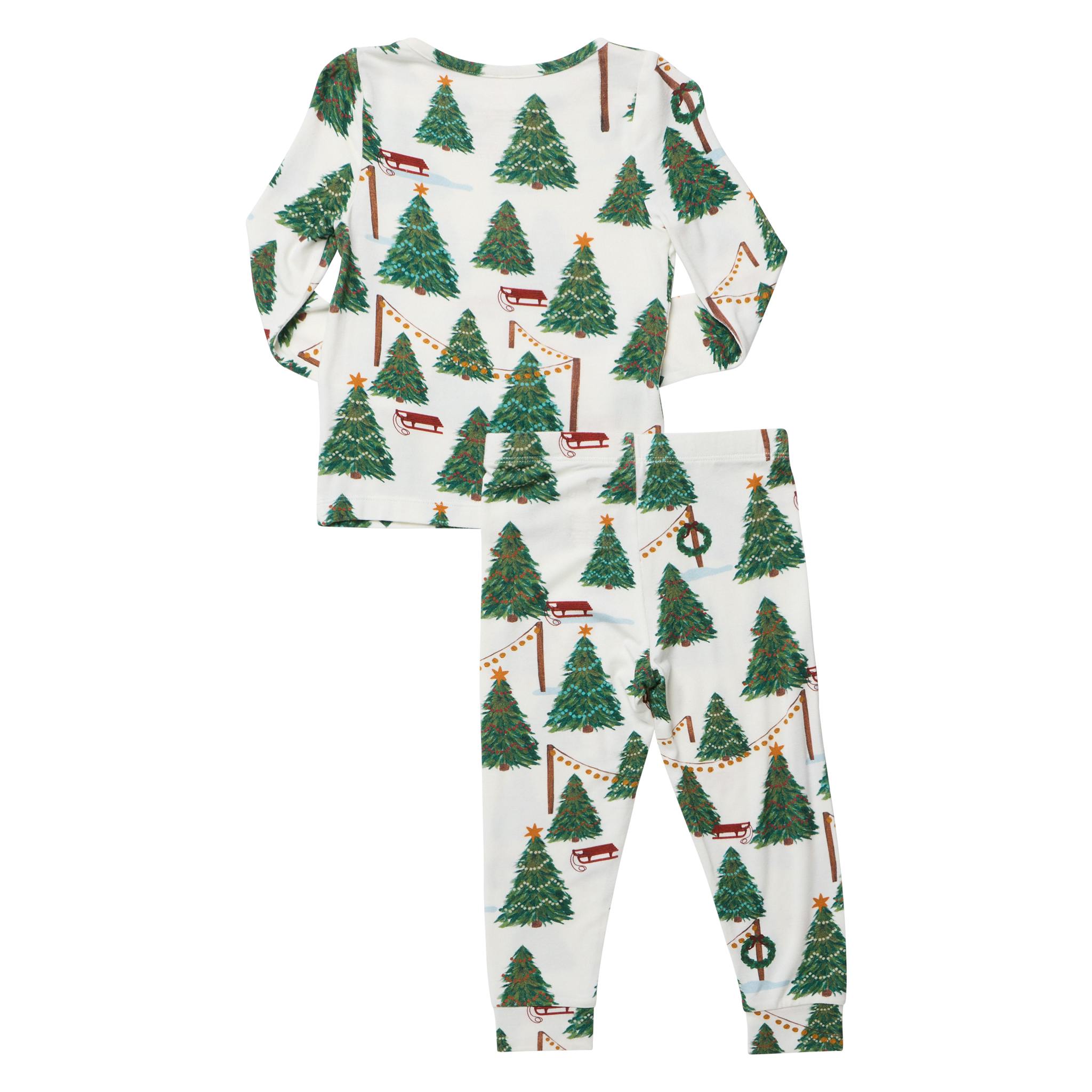 Kids Bamboo PJ Set - Christmas Tree Farm