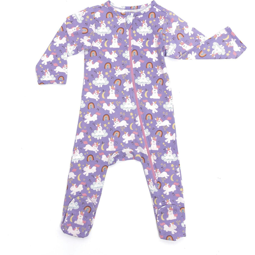 Zipped Long Sleeve Footed Onesie