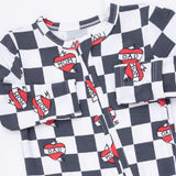 Heart Tattoo Check Black - 2 Way Zipper Footie